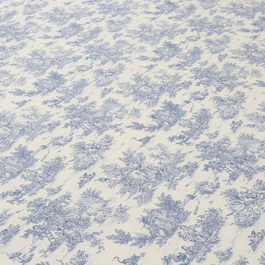 Mini French Toile De Jouy Blue Double Width Fabric