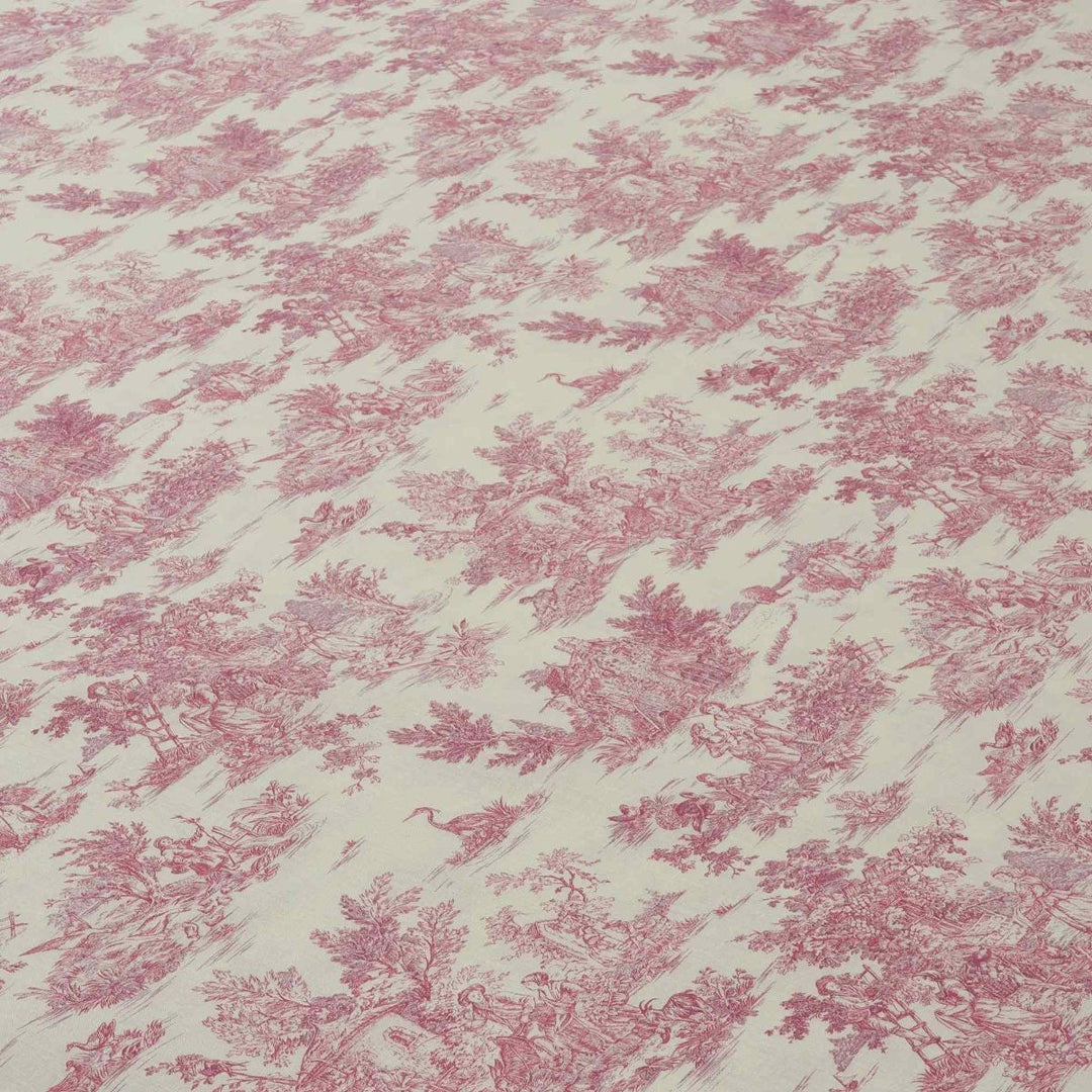 Mini French Toile De Jouy Pink Double Width Fabric