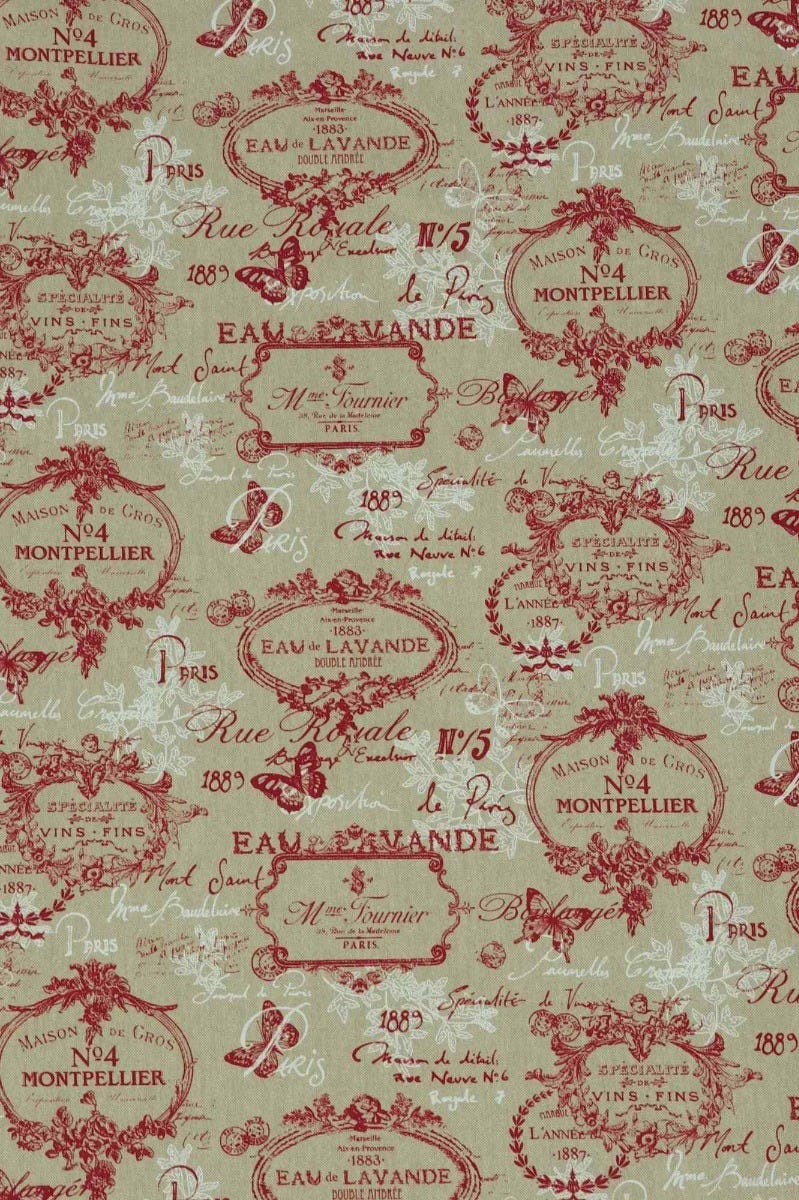 Paris Toile Red Fabric