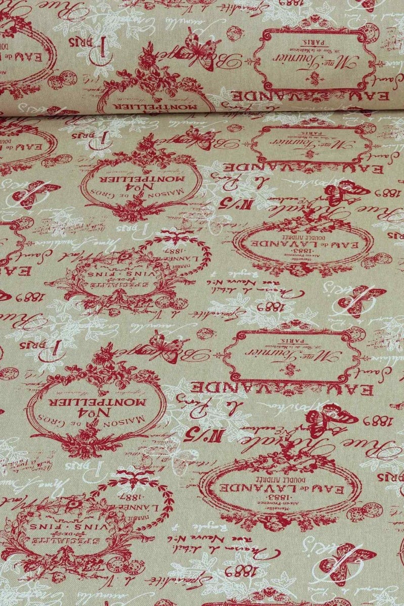 Paris Toile Red Fabric