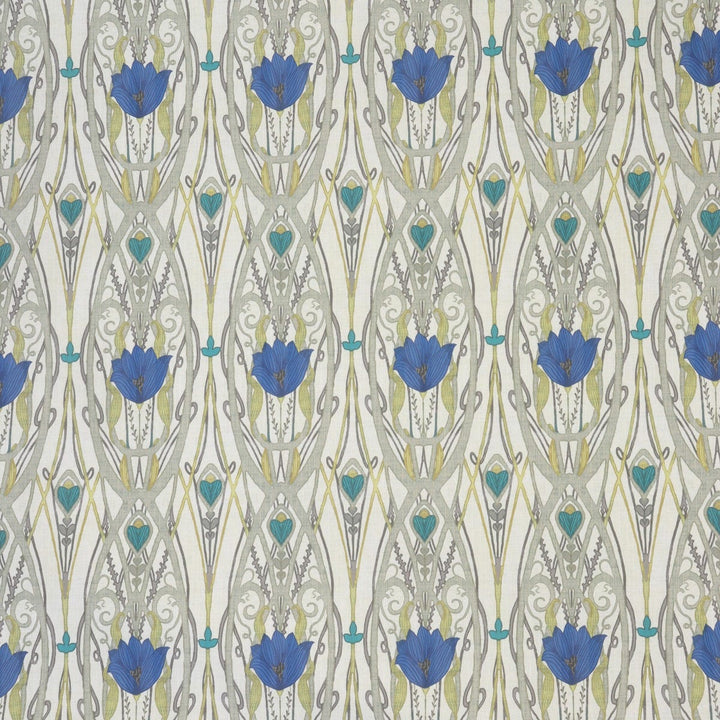 Jubilee Sapphire on Cream Double Width Fabric