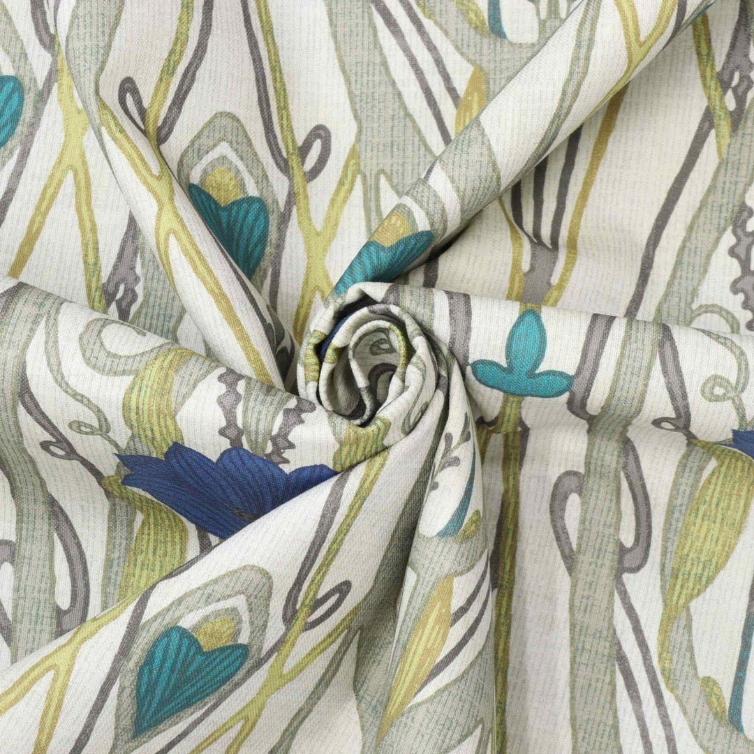 Jubilee Sapphire on Cream Double Width Fabric