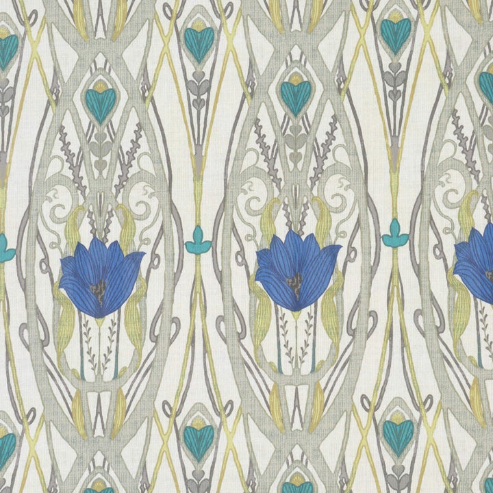 Jubilee Sapphire on Cream Double Width Fabric