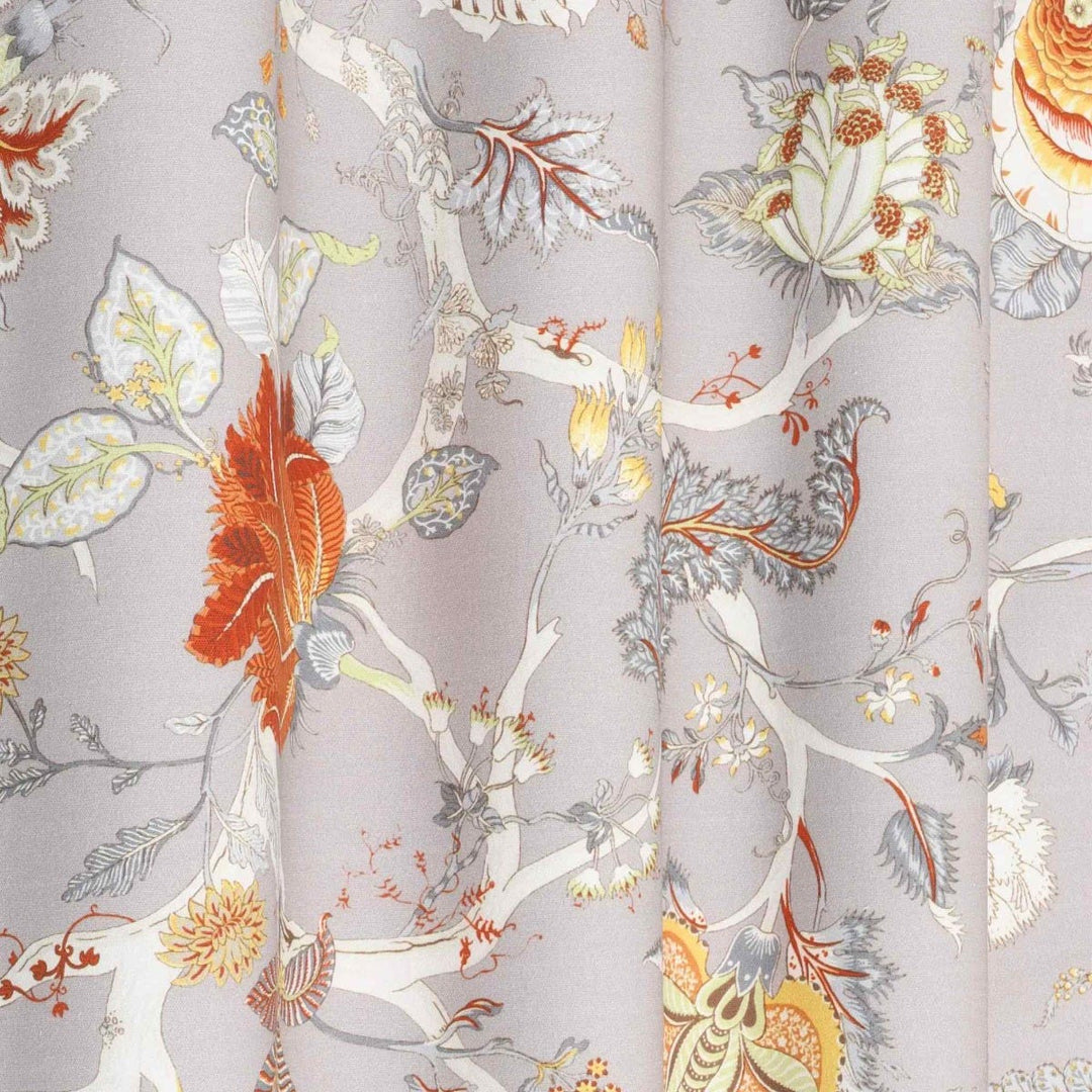 Bukhara Floral Taupe Orange Double Width Fabric