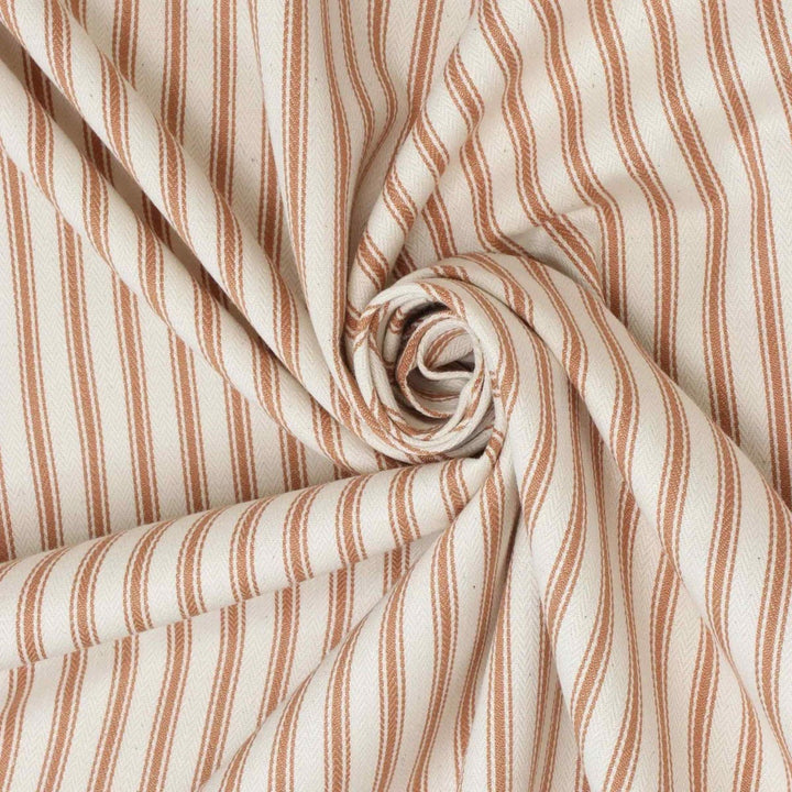 Kent Ticking Stripe Caramel Fabric