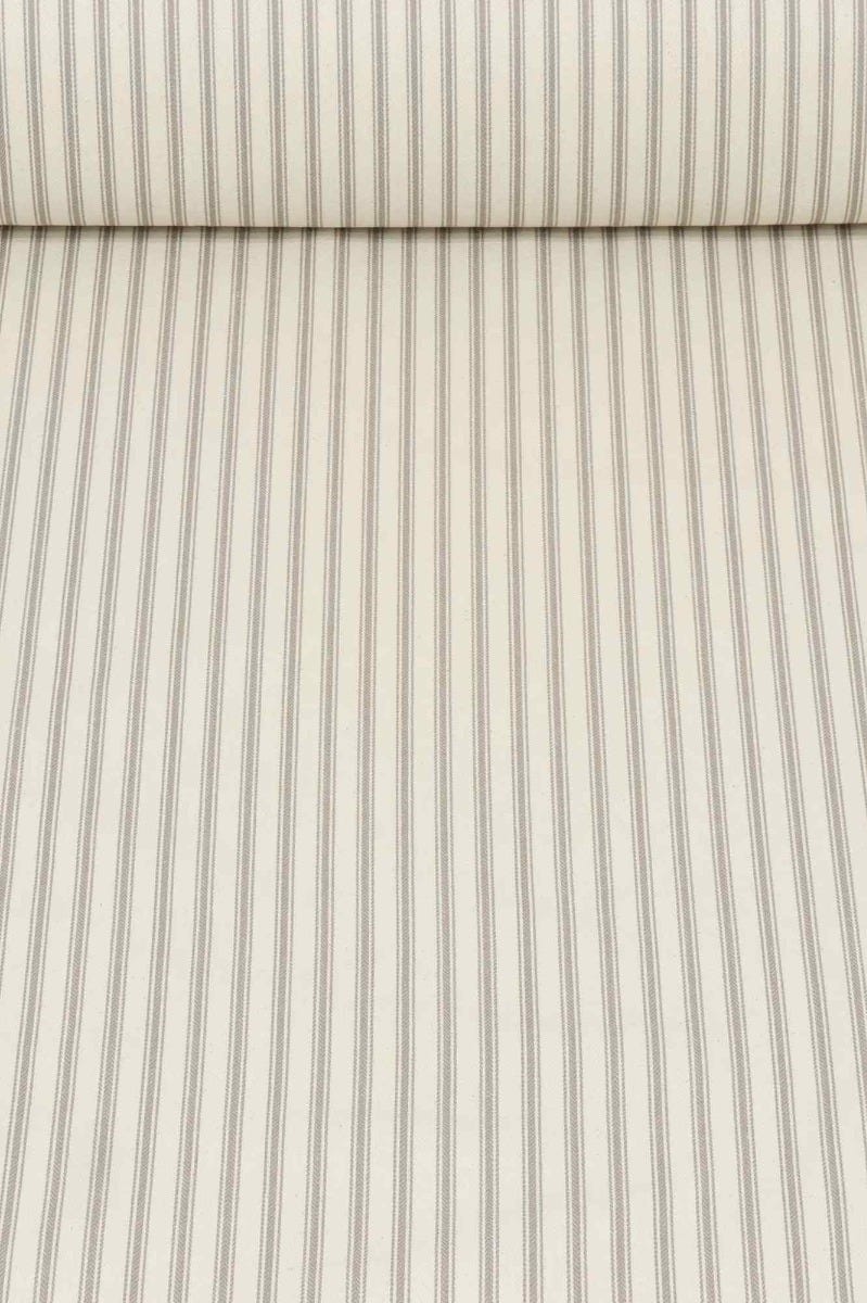 Kent Ticking Stripe Mushroom Fabric