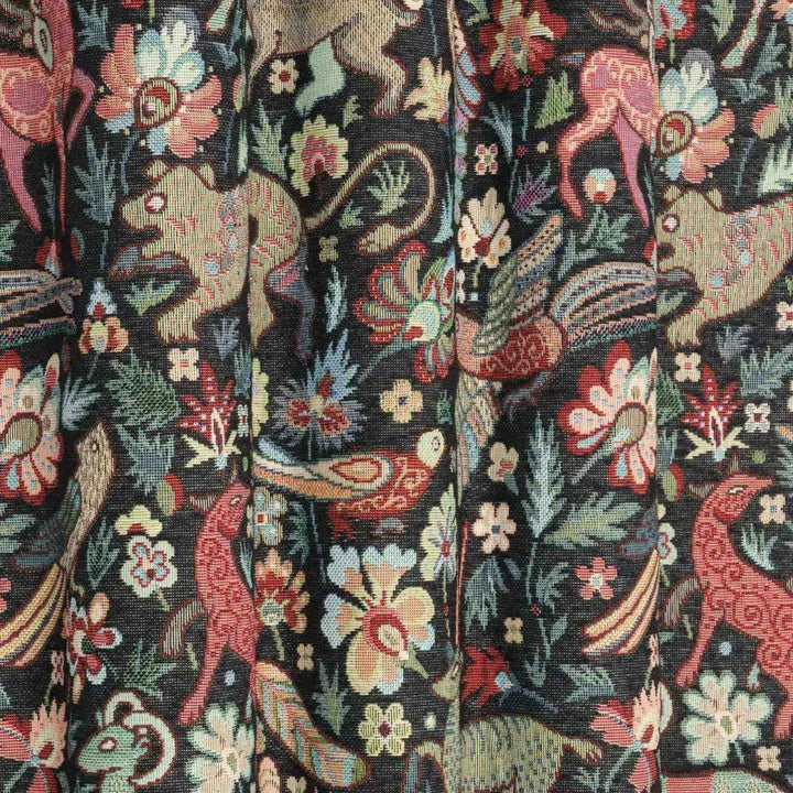 Tudor Forest Tapestry Black Fabric