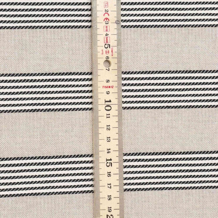 Dartmouth Stripe Black Double Width Fabric