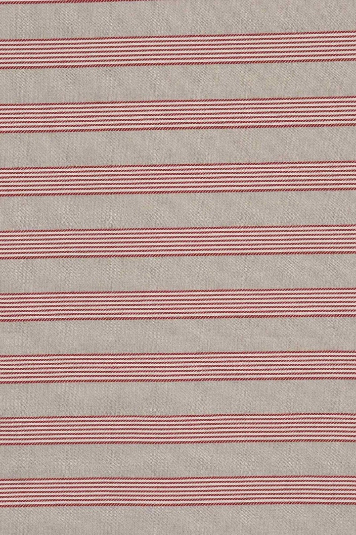 Dartmouth Stripe Red Double Width Fabric