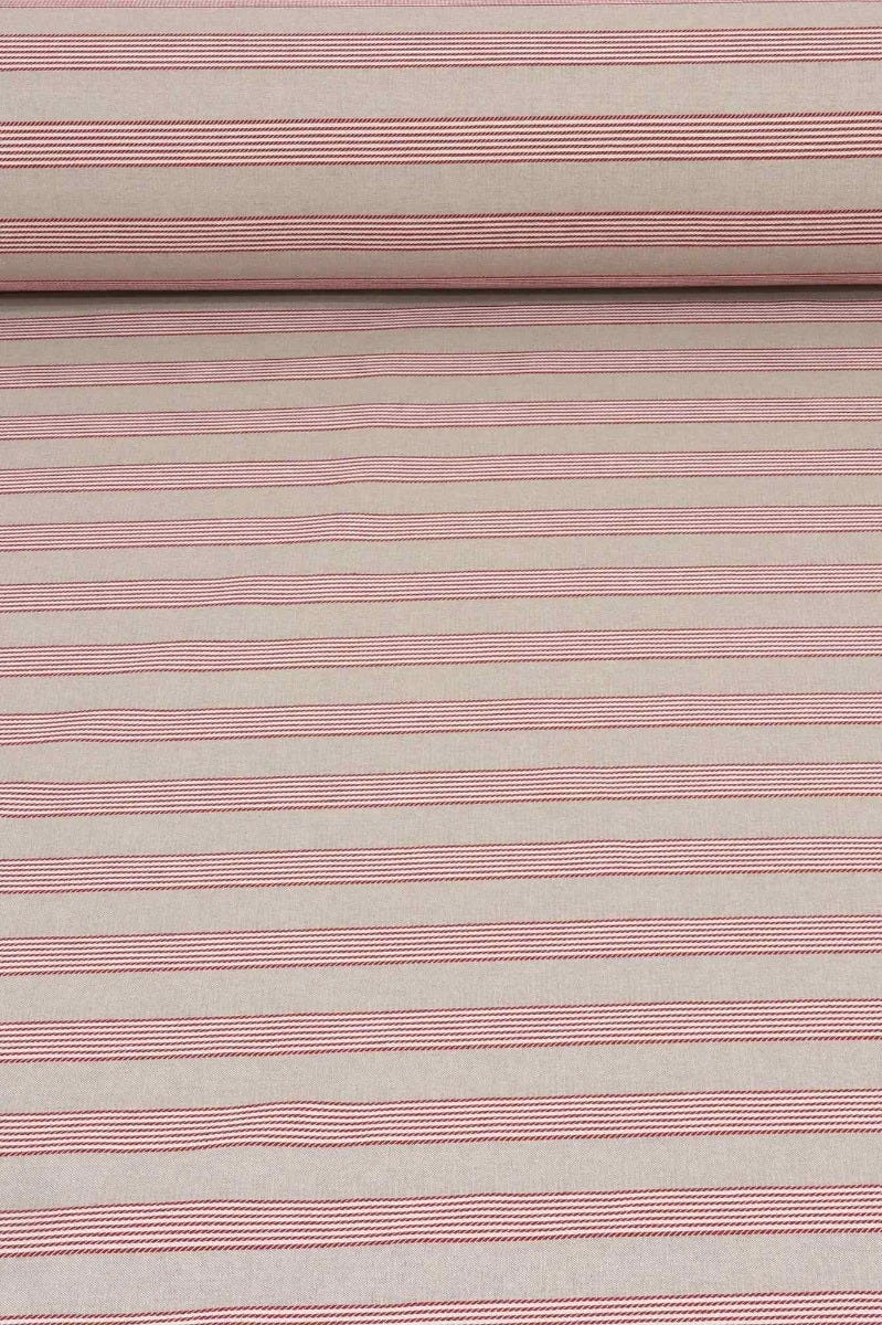 Dartmouth Stripe Red Double Width Fabric