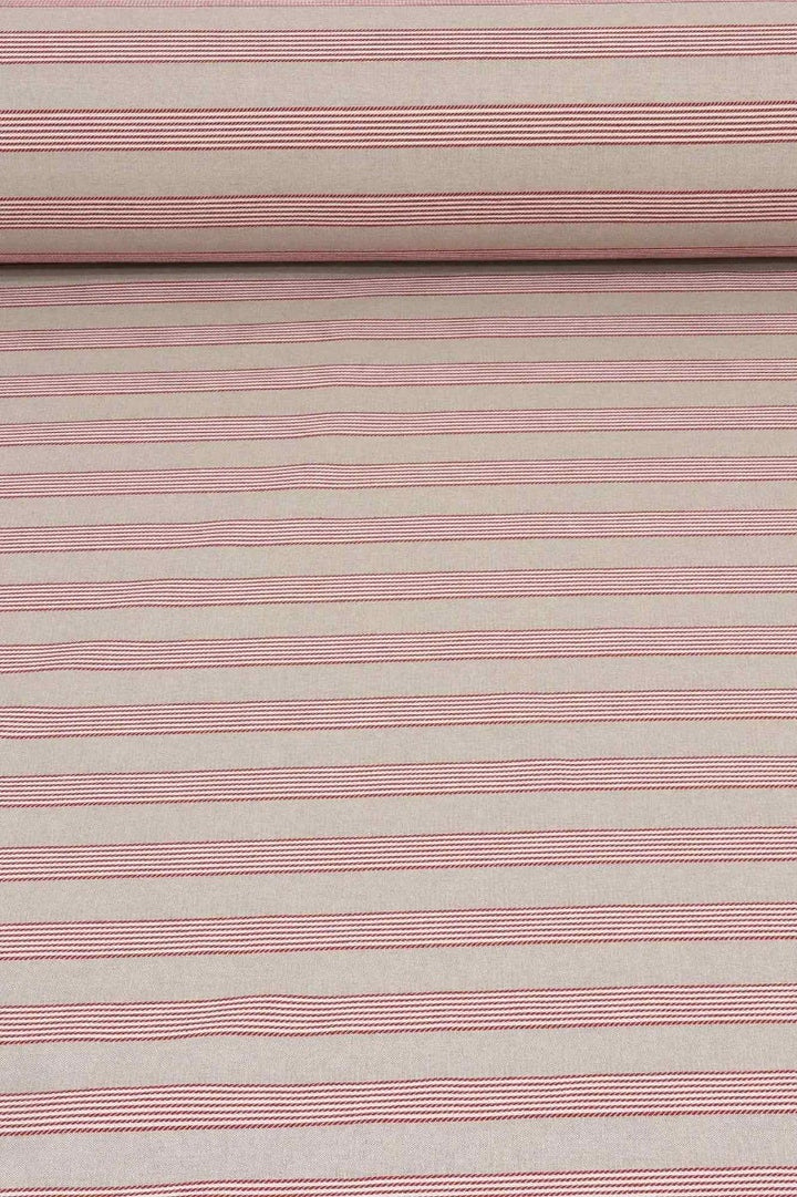 Dartmouth Stripe Red Double Width Fabric