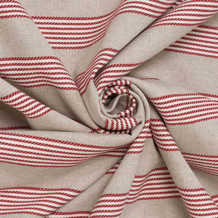 Dartmouth Stripe Red Double Width Fabric