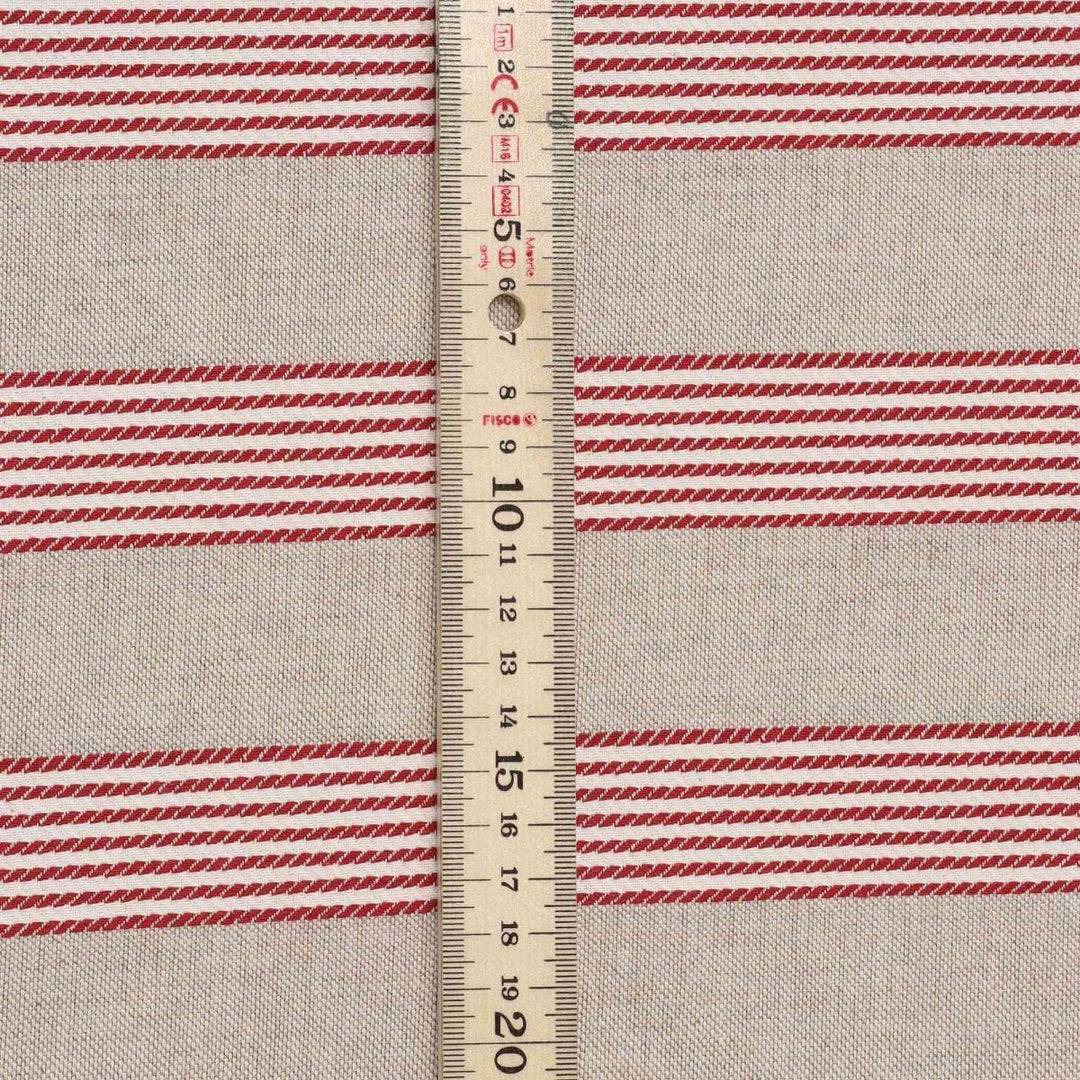 Dartmouth Stripe Red Double Width Fabric