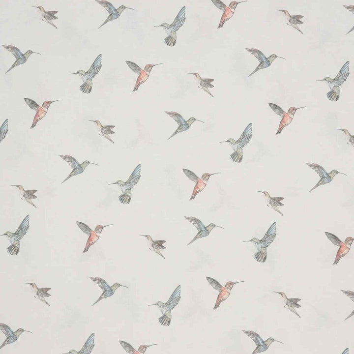 White Sheer Hummingbirds Fabric