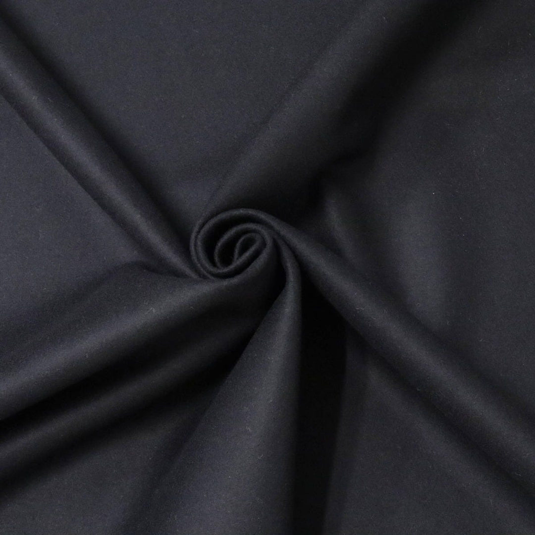 Glamorgan Pitch Black 100% Wool Fabric