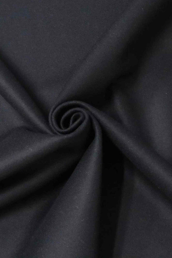 Glamorgan Pitch Black Wool Fabric  