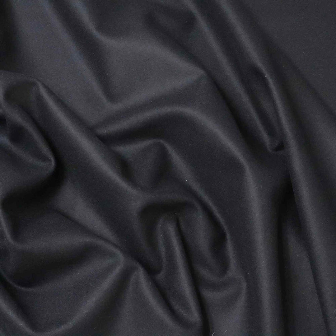 Glamorgan Pitch Black 100% Wool Fabric