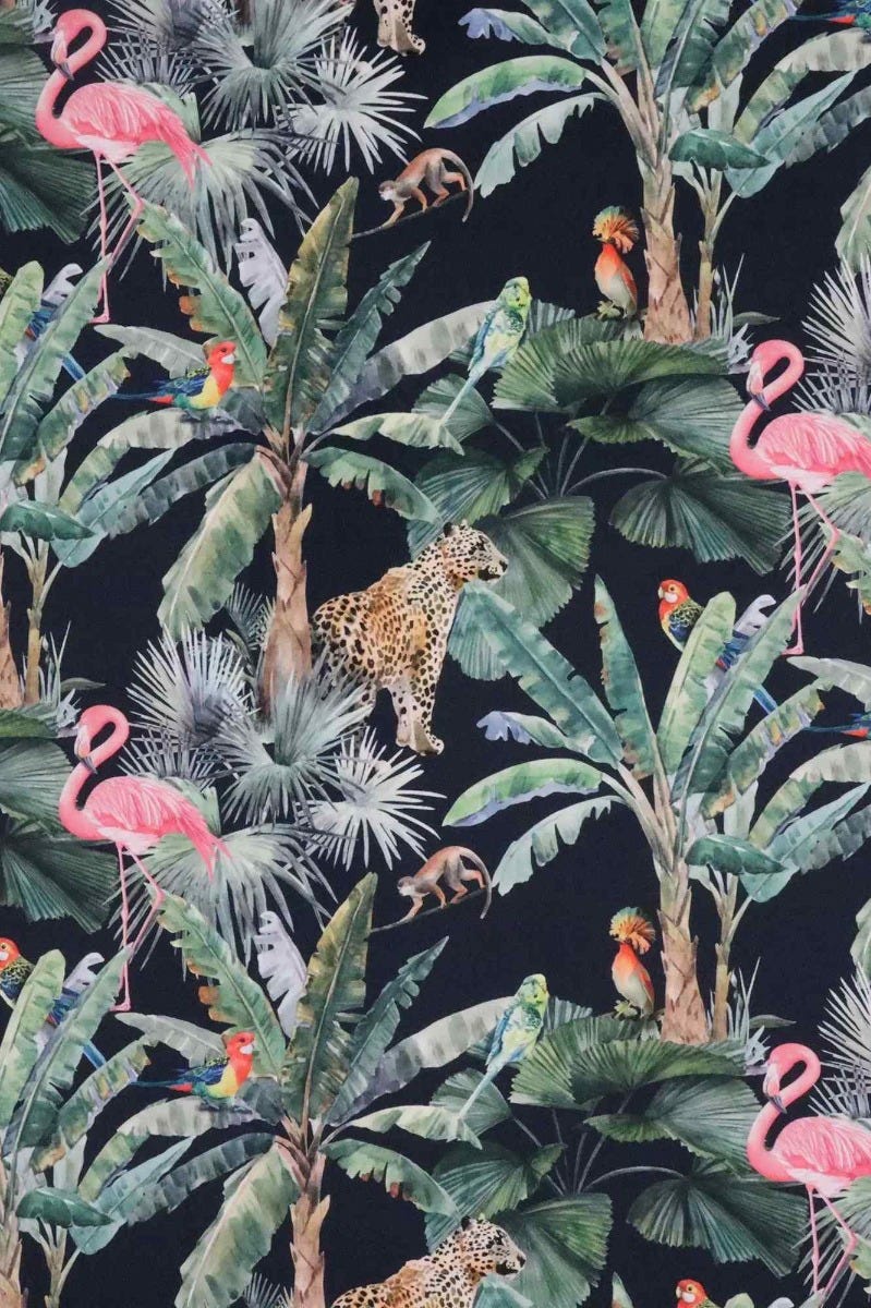 Wild Tropics Velvet Fabric