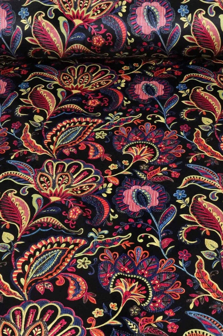 Jamboree Multi Velvet Fabric