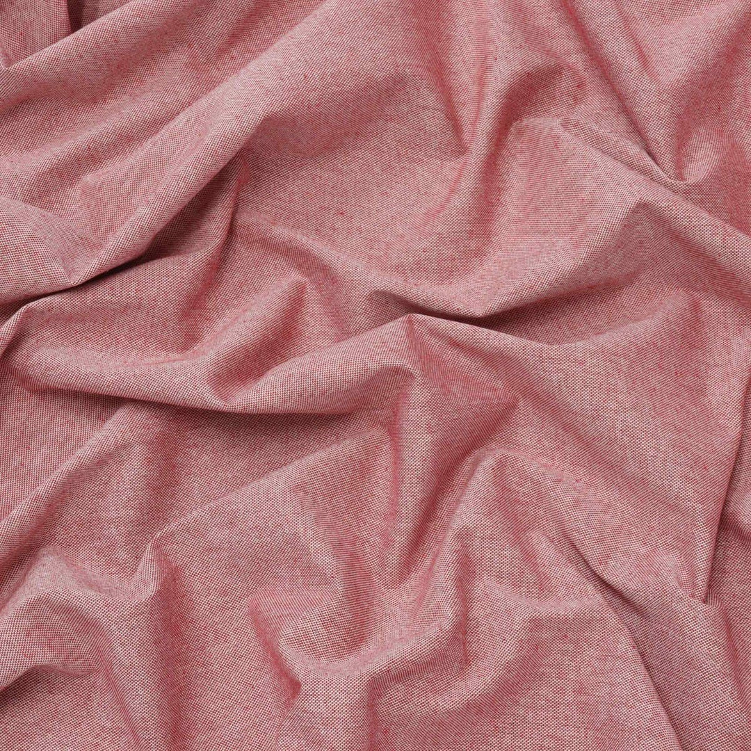 Oatmeal Linen Red Double Width Fabric