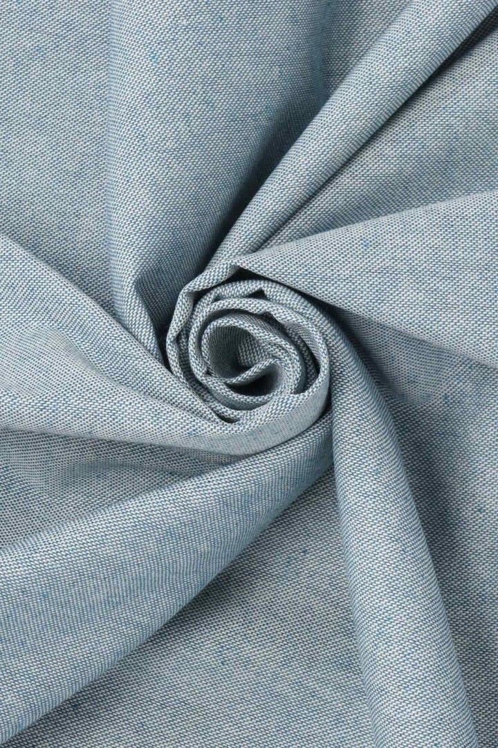 Oatmeal Linen Blue Double Width Fabric