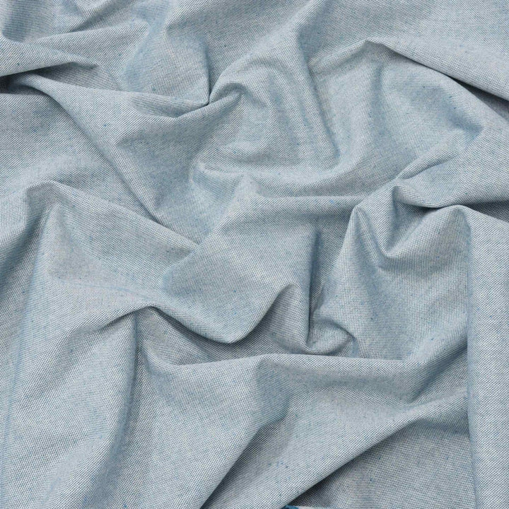 Oatmeal Linen Blue Double Width Fabric