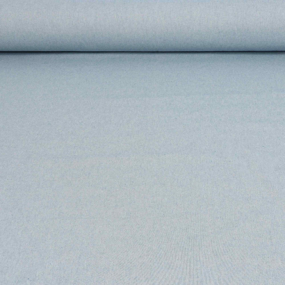 Oatmeal Linen Blue Double Width Fabric