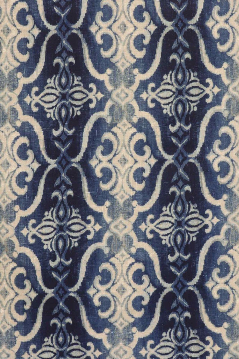 Giacomo Ikat Linen Blue Fabric