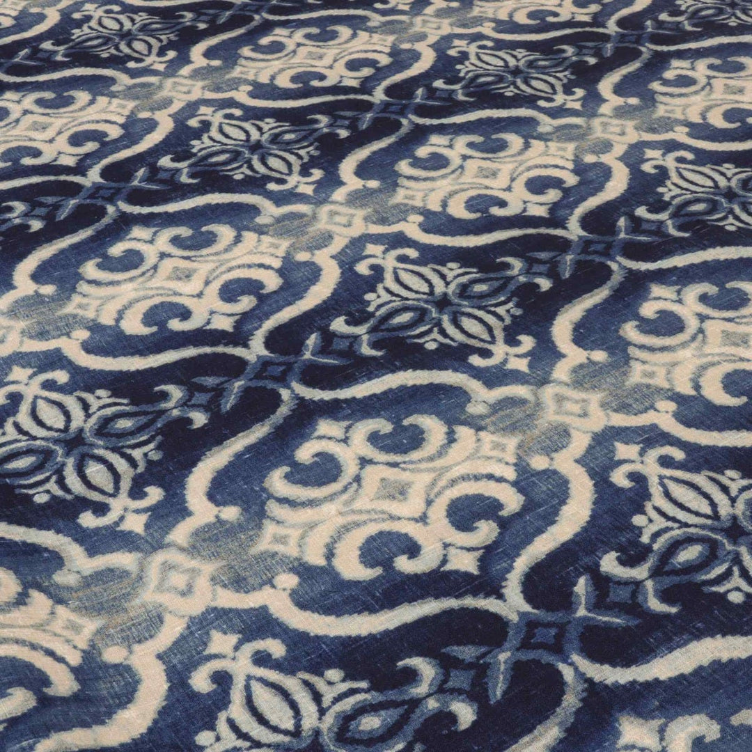 Giacomo Ikat Linen Blue Fabric