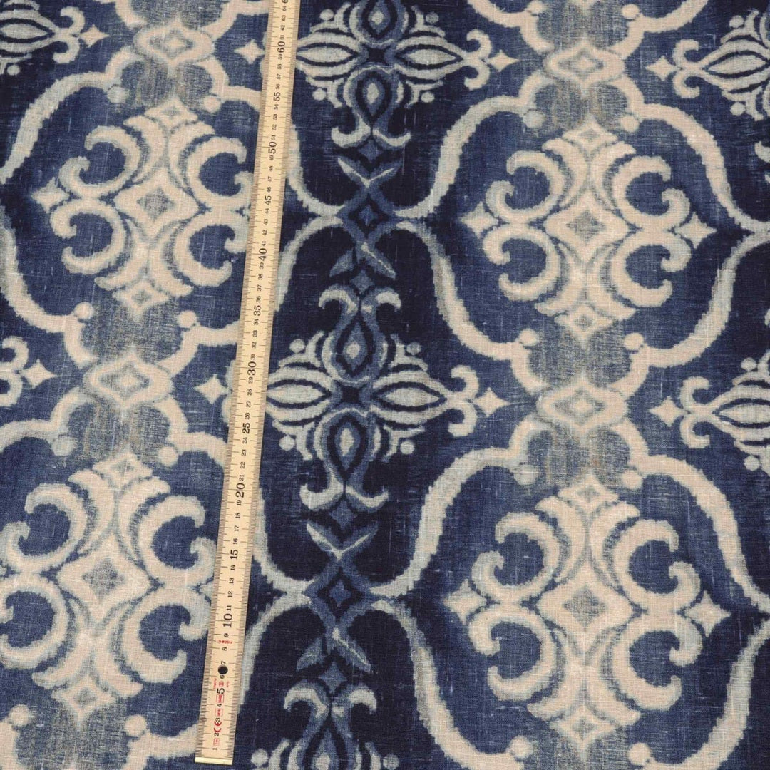 Giacomo Ikat Linen Blue Fabric