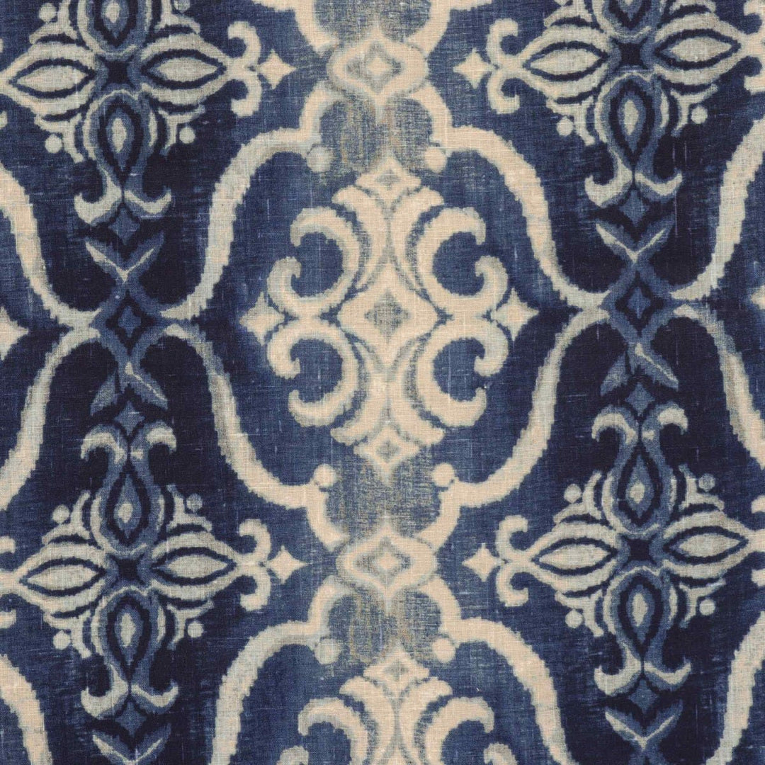 Giacomo Ikat Linen Blue Fabric