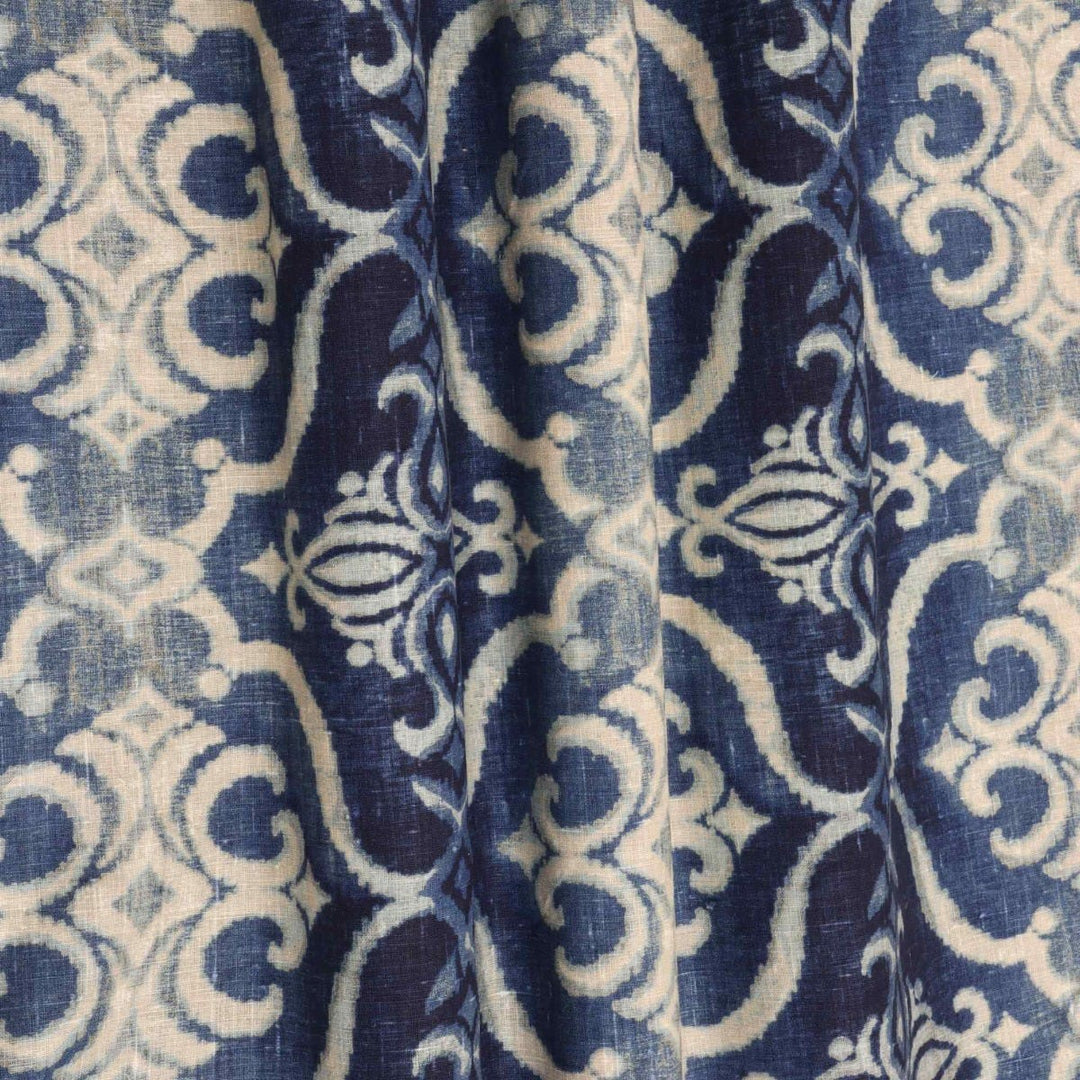 Giacomo Ikat Linen Blue Fabric