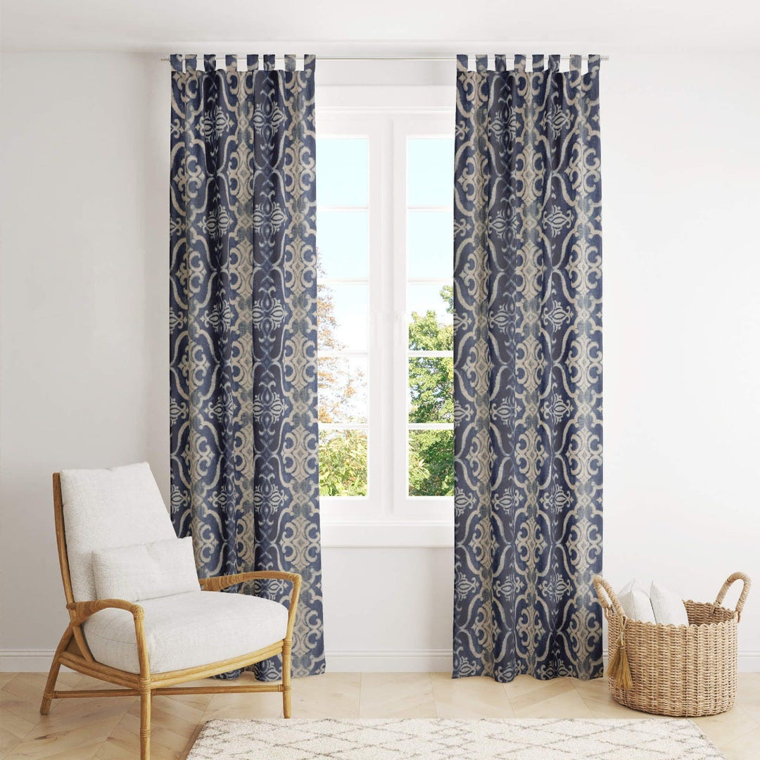 Giacomo Ikat Linen Blue Fabric