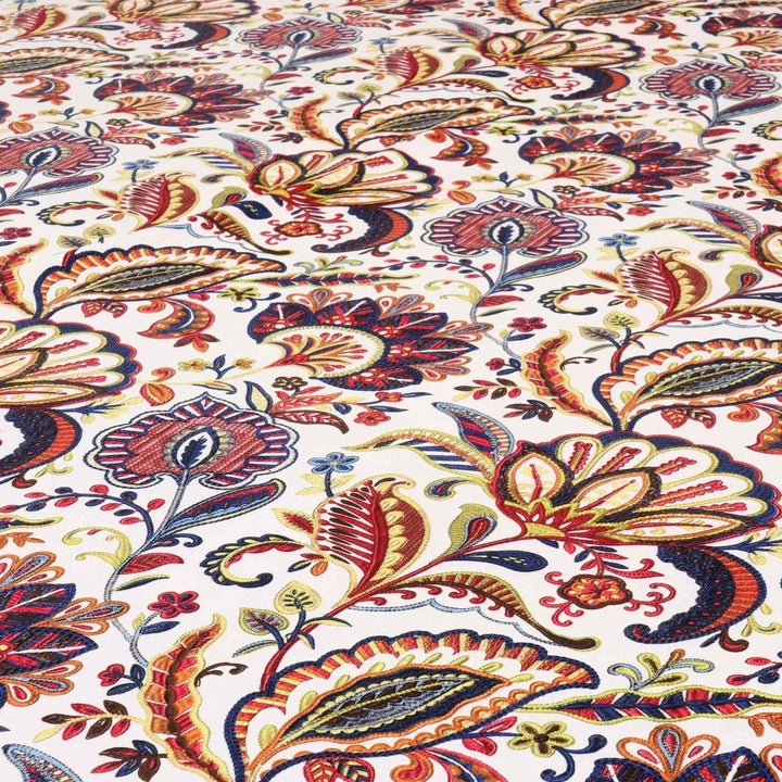 Jamboree Multi White Velvet Fabric