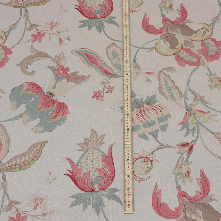 Jacobean Floral Rose Fabric