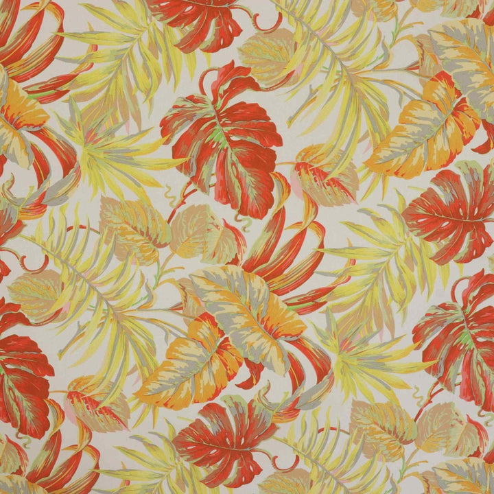 Tropical Foliage Flame Outdoor Fabric