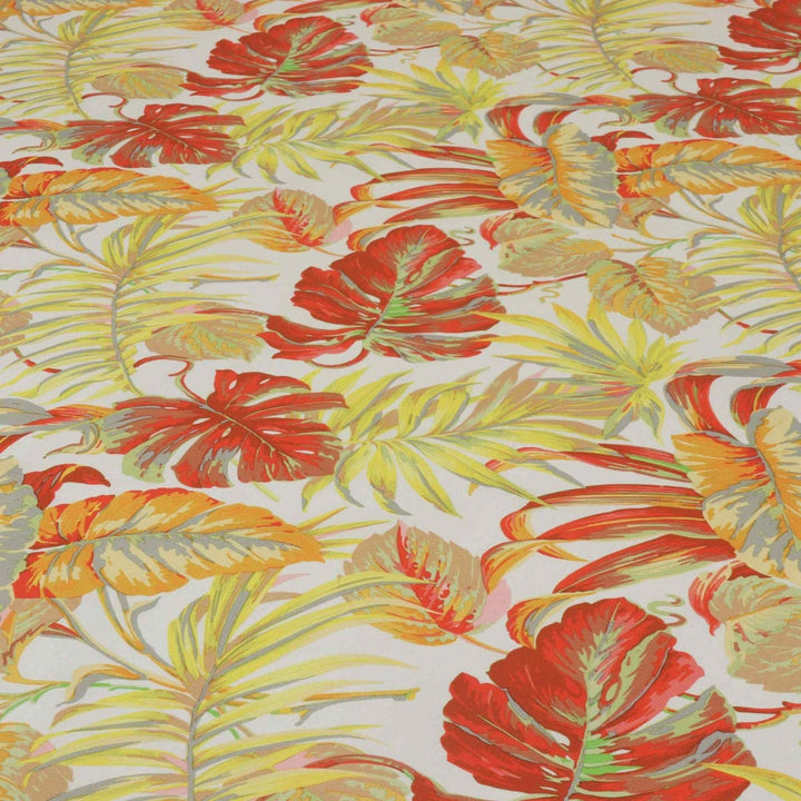 Tropical Foliage Flame Outdoor Fabric