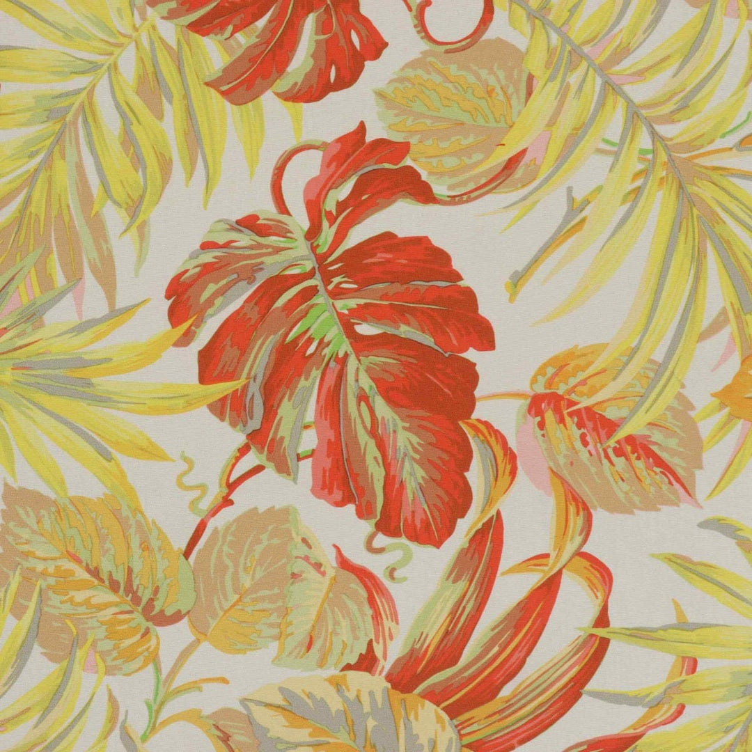 Tropical Foliage Flame Outdoor Fabric