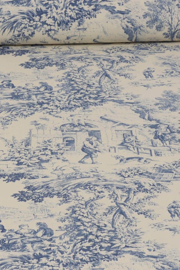 Festin Toile Blue Fabric