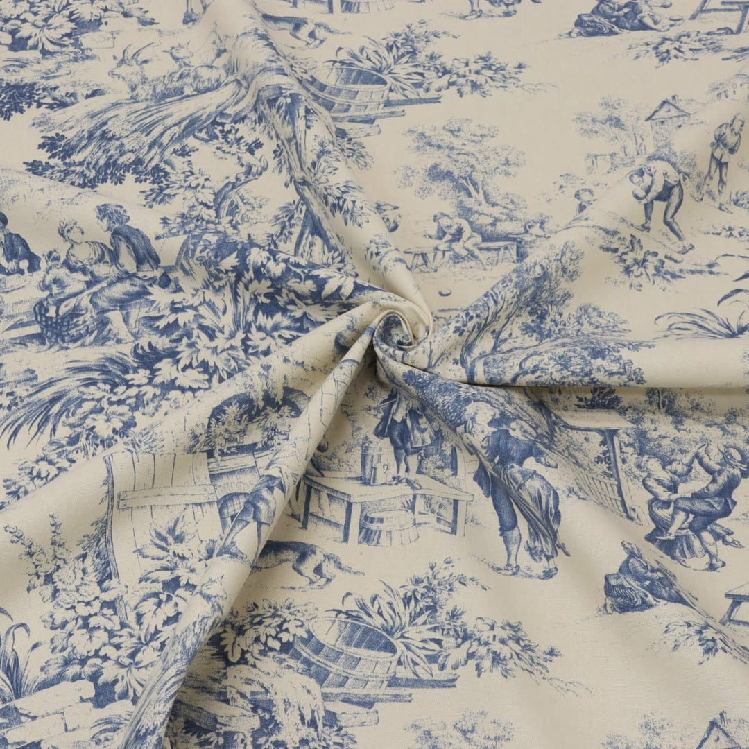 Festin Toile Blue Fabric