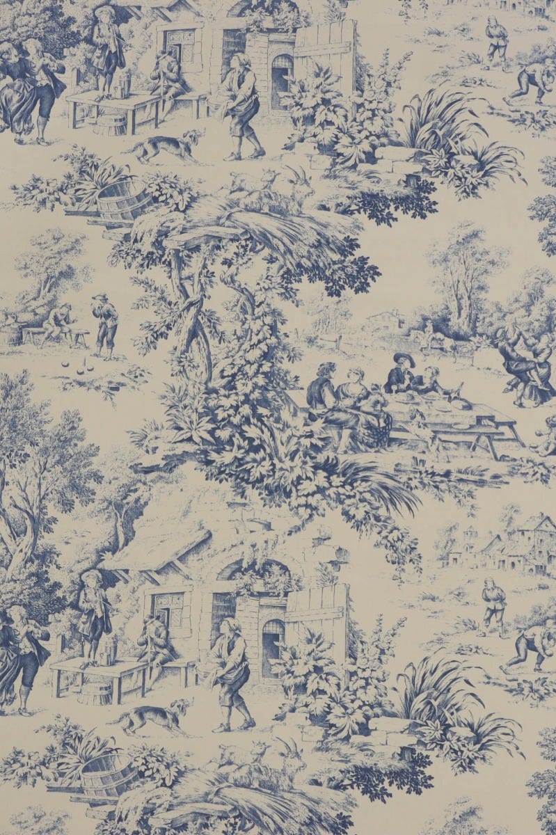 Festin Toile Blue Fabric