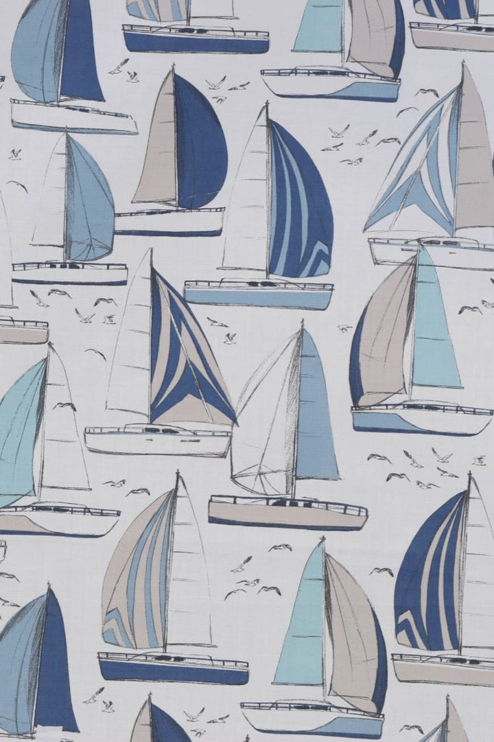 Sailboats Blue Fabric