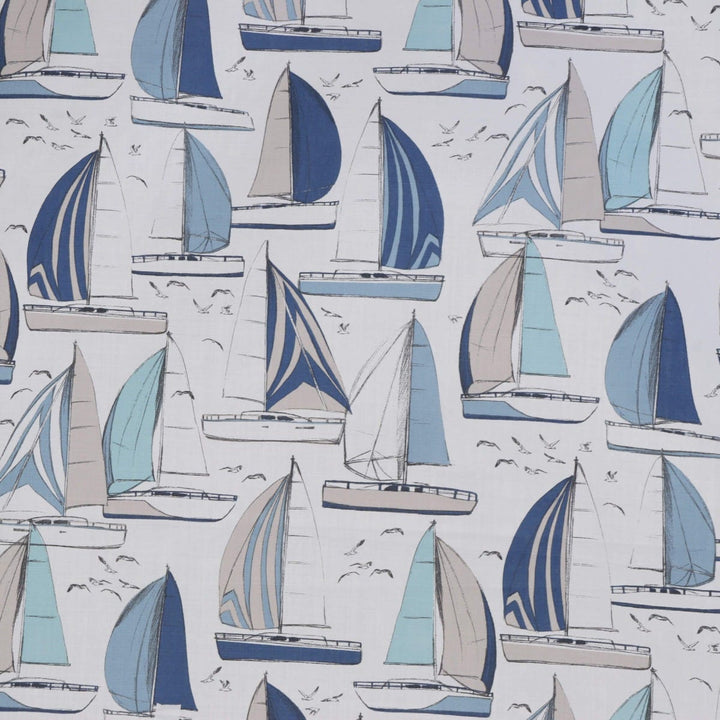 Sailboats Blue Fabric