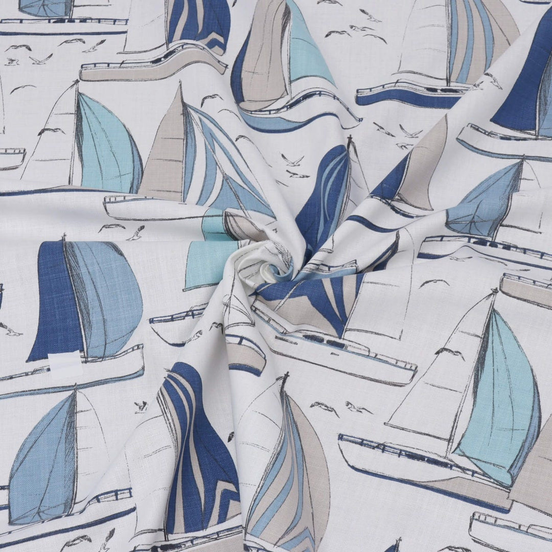 Sailboats Blue Fabric