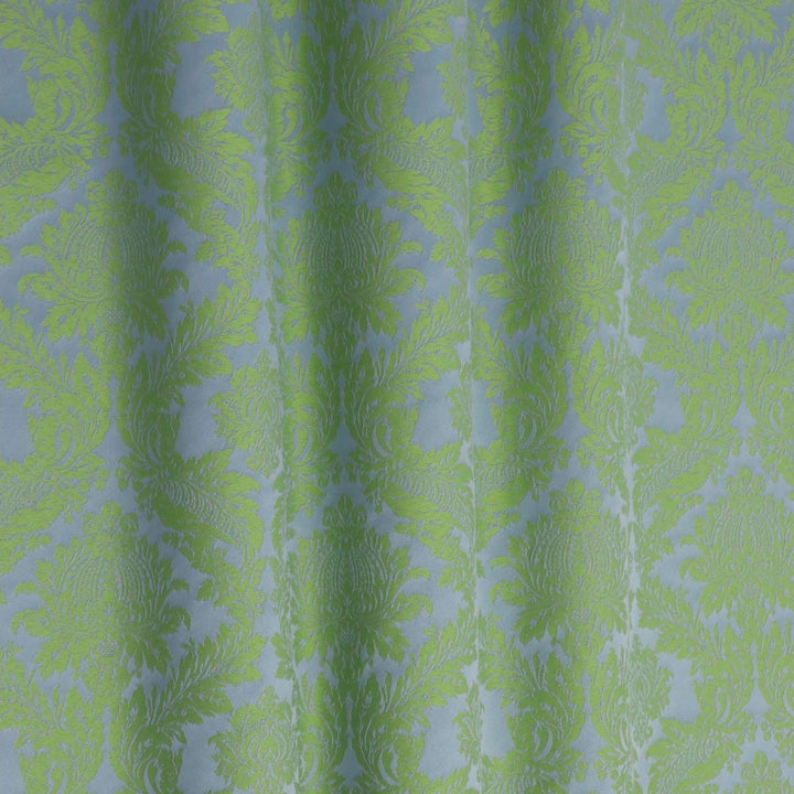 Alderton Luxury Damask Lime On Duck Egg Fabric