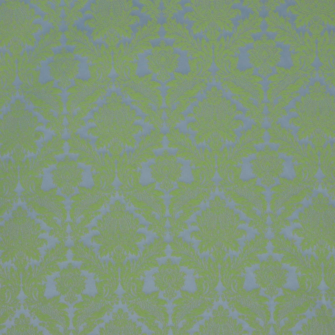 Alderton Luxury Damask Lime On Duck Egg Fabric