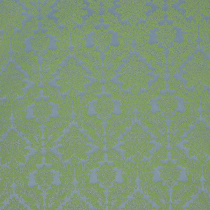 Alderton Luxury Damask Lime On Duck Egg Fabric