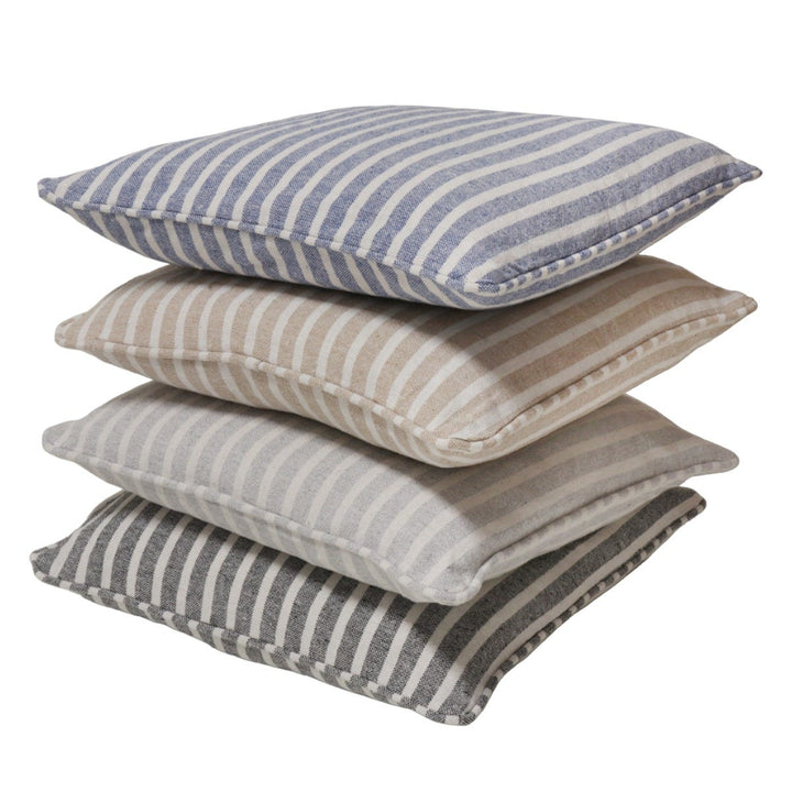 Falmouth Stripe Blue Cotton Cushion