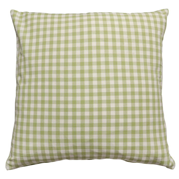 Gingham Check Green Cushion Cover