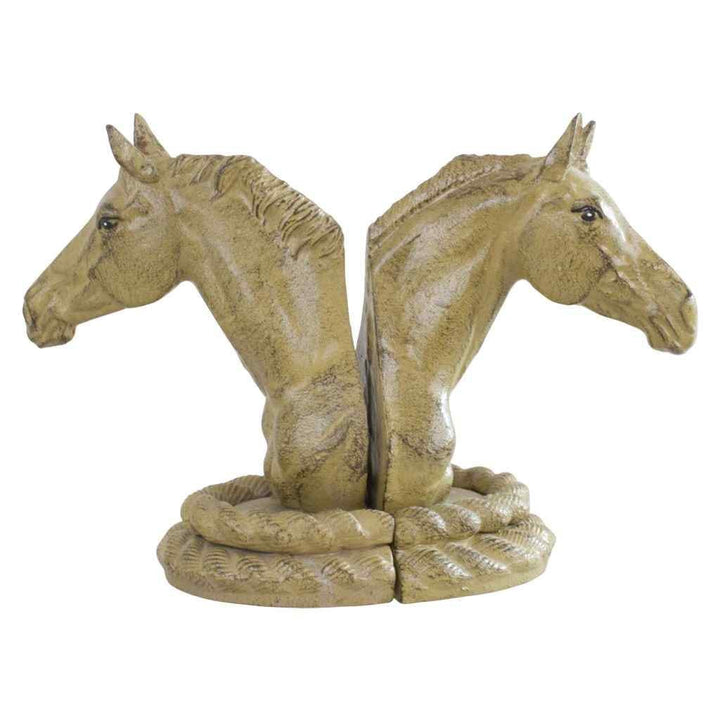 Horse Head Bookends Olive